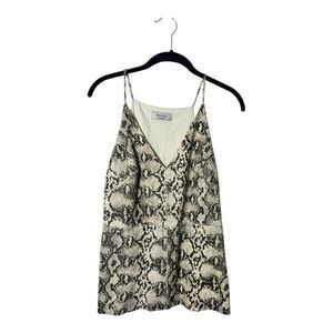 Bailey 44 Women’s Snakeskin Print Leather Front Tank Top Size M – V-Neck Racerba